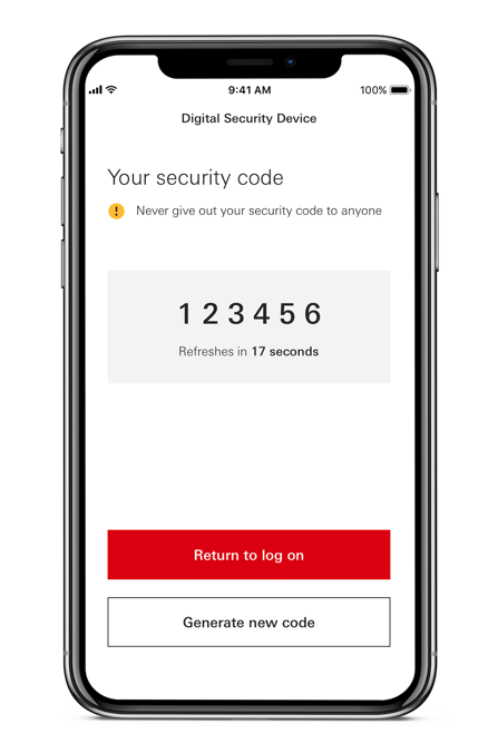 HSBC UK Digital Security Device Dashboard