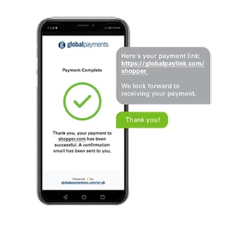 Payment complete page on a mobile