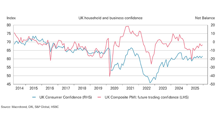 Chart showing UK household and business confidence Chart showing UK household and business confidence