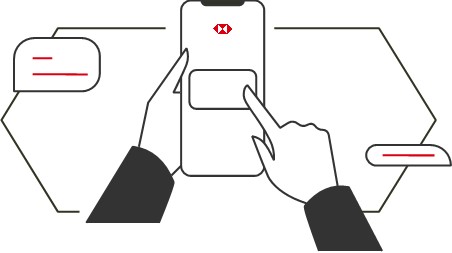 artwork of person using hsbc app