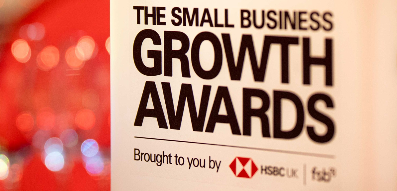 Lightbox featuring the words Small Business Growth Awards brought to you by HSBC UK and FSB