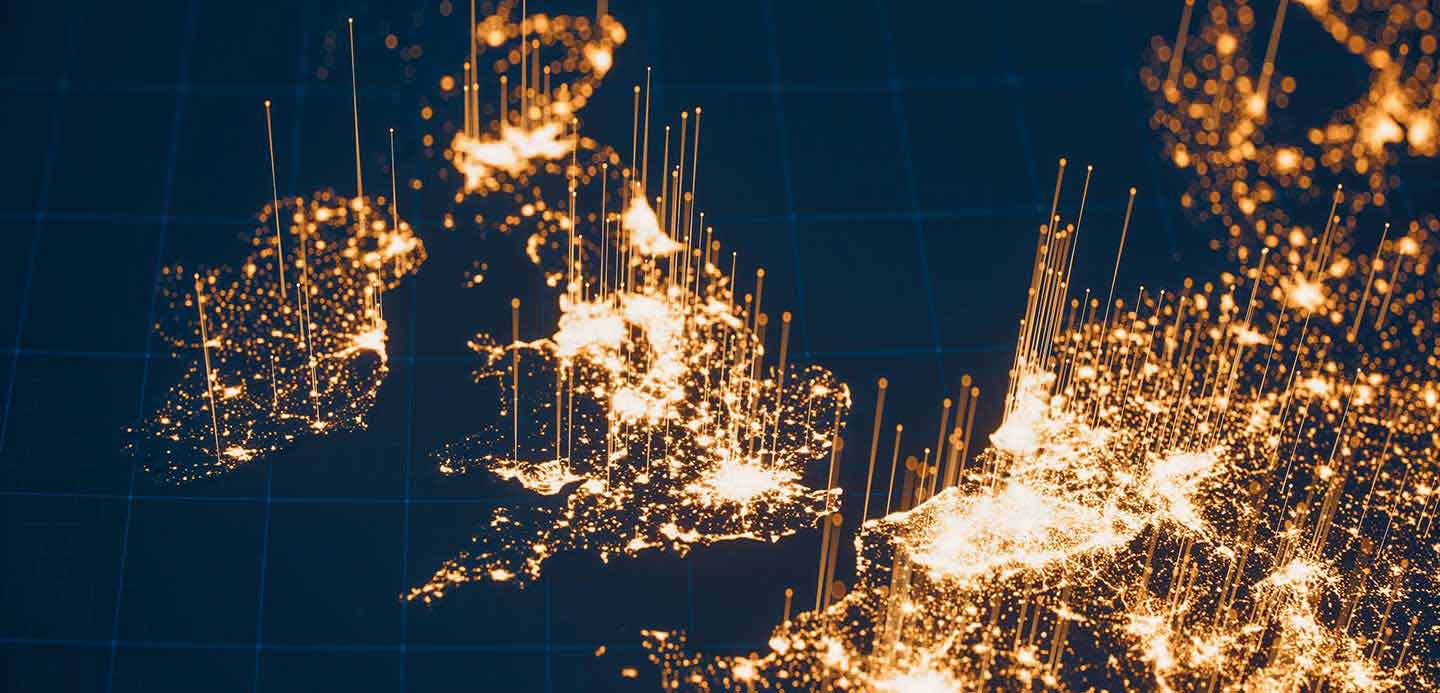 An overhead image of the UK and Northern Europe An overhead image of the UK and Northern Europe