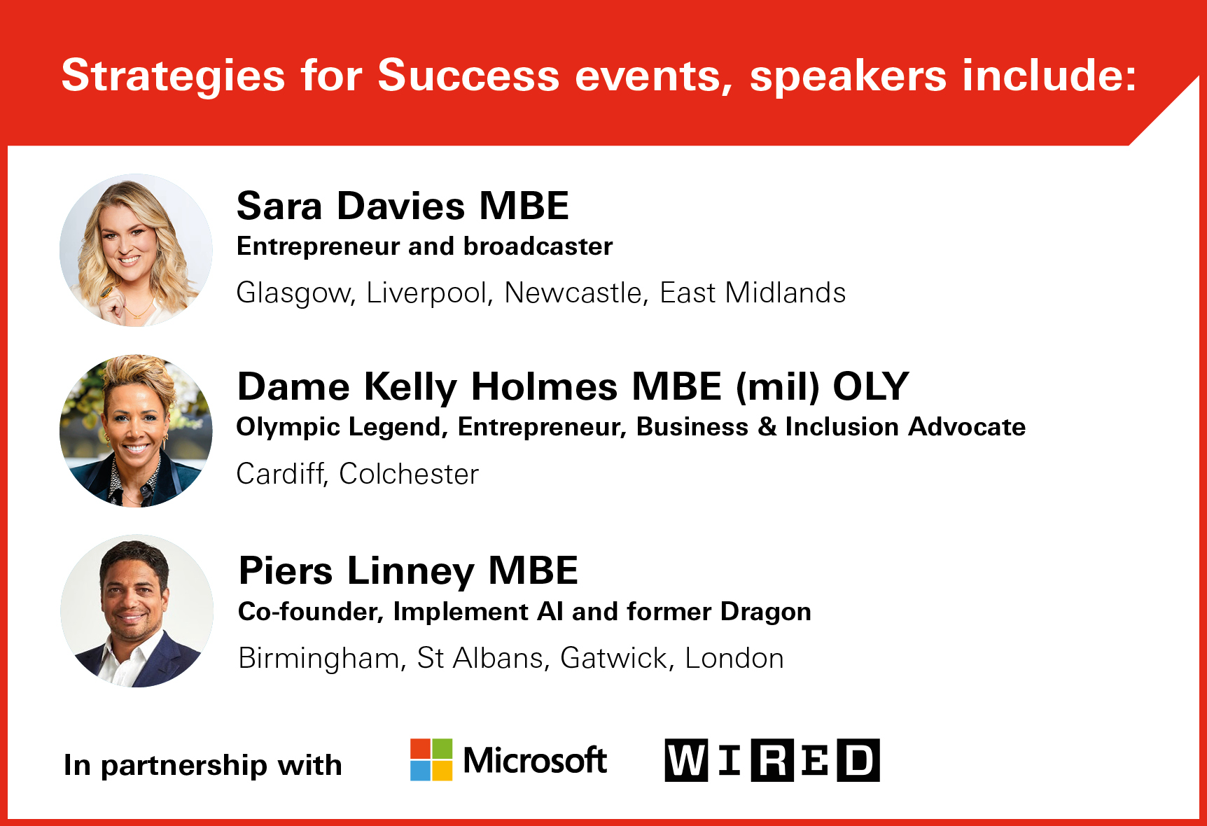 Strategies for Success events - Speakers Strategies for Success events - Speakers